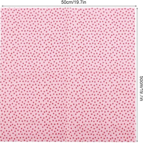 7Pcs Cotton Fabric Bedding Bundle - Pink, Assorted Pre-Cut Quilting & Sewing Set - Picture 4 of 9